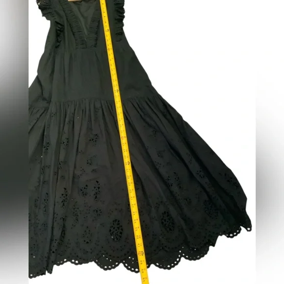 LA LIGNE Pointelle Marta Dress in 100% Cotton Black Size Small - Picture 5 of 10